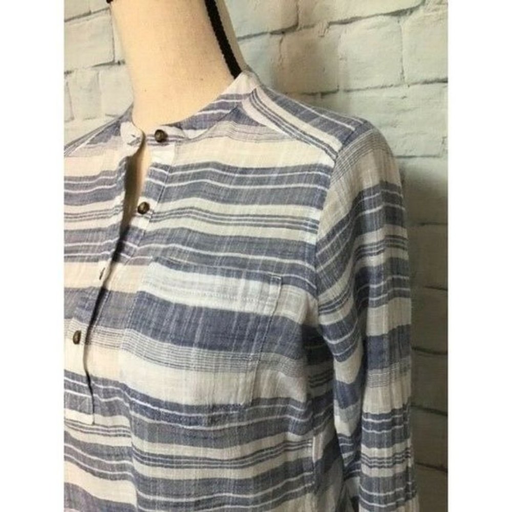 Hollister Women's Blouse Color  Blue/White Boho Size XS Long sleeve * - Picture 3 of 8